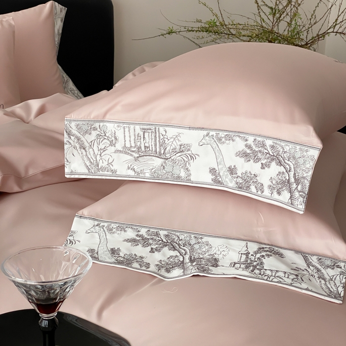 91家纺网 家纺一手货源 找家纺 （总）云栖2025全棉纯棉长绒棉绣花四件套-浮生若梦