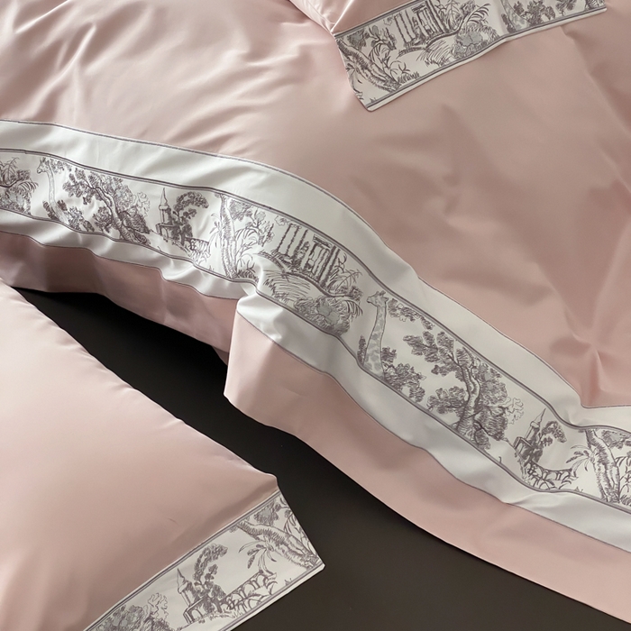 91家纺网 家纺一手货源 找家纺 （总）云栖2025全棉纯棉长绒棉绣花四件套-浮生若梦