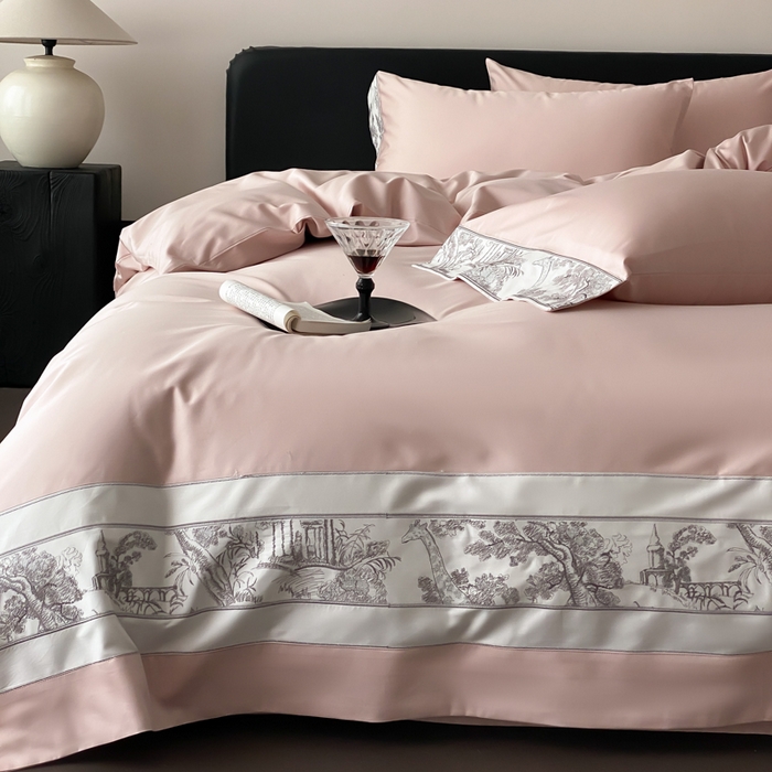 91家纺网 家纺一手货源 找家纺 （总）云栖2025全棉纯棉长绒棉绣花四件套-浮生若梦