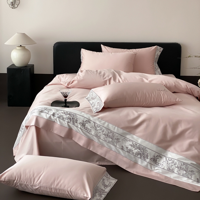 91家纺网 家纺一手货源 找家纺 （总）云栖2025全棉纯棉长绒棉绣花四件套-浮生若梦