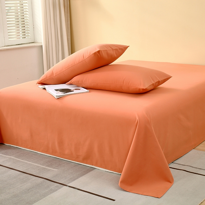 91家纺网 家纺一手货源 找家纺  提供买家秀爆款花型不断货2025A类母婴级全棉磨毛床单纯棉磨毛床笠床单 活力橙