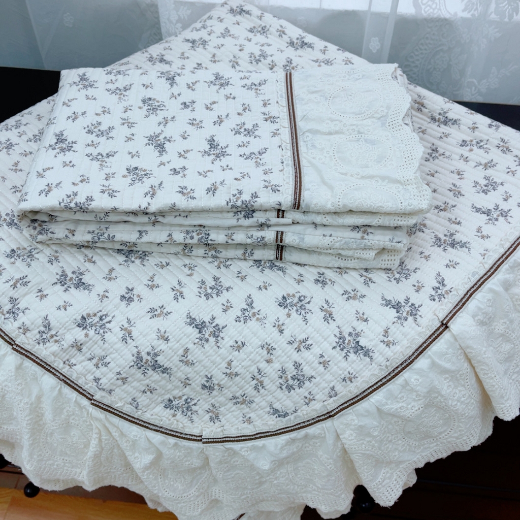 91家纺网 家纺一手货源 找家纺 （总）暖居 2025新款法式13370高密小碎花40支全棉纯棉床盖四件套