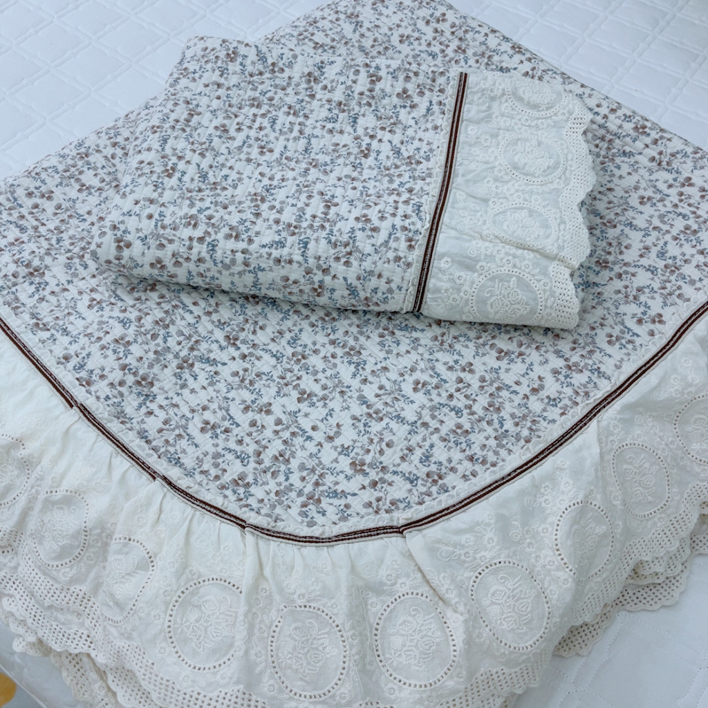 91家纺网 家纺一手货源 找家纺 （总）暖居 2025新款法式13370高密小碎花40支全棉纯棉床盖四件套