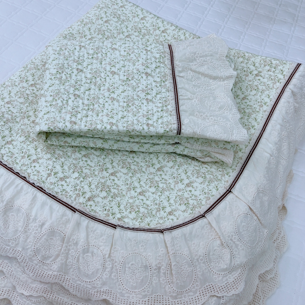 91家纺网 家纺一手货源 找家纺 （总）暖居 2025新款法式13370高密小碎花40支全棉纯棉床盖四件套