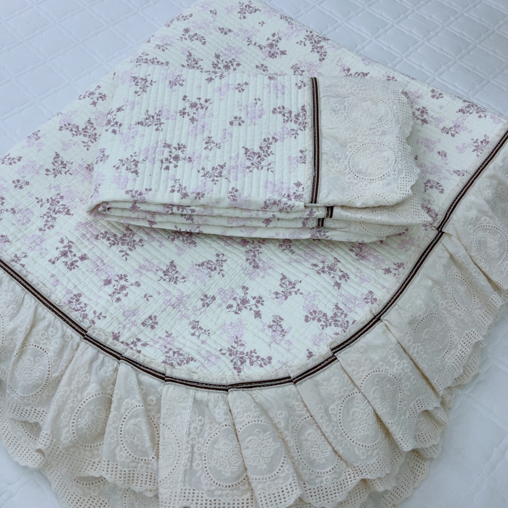 91家纺网 家纺一手货源 找家纺 （总）暖居 2025新款法式13370高密小碎花40支全棉纯棉床盖四件套