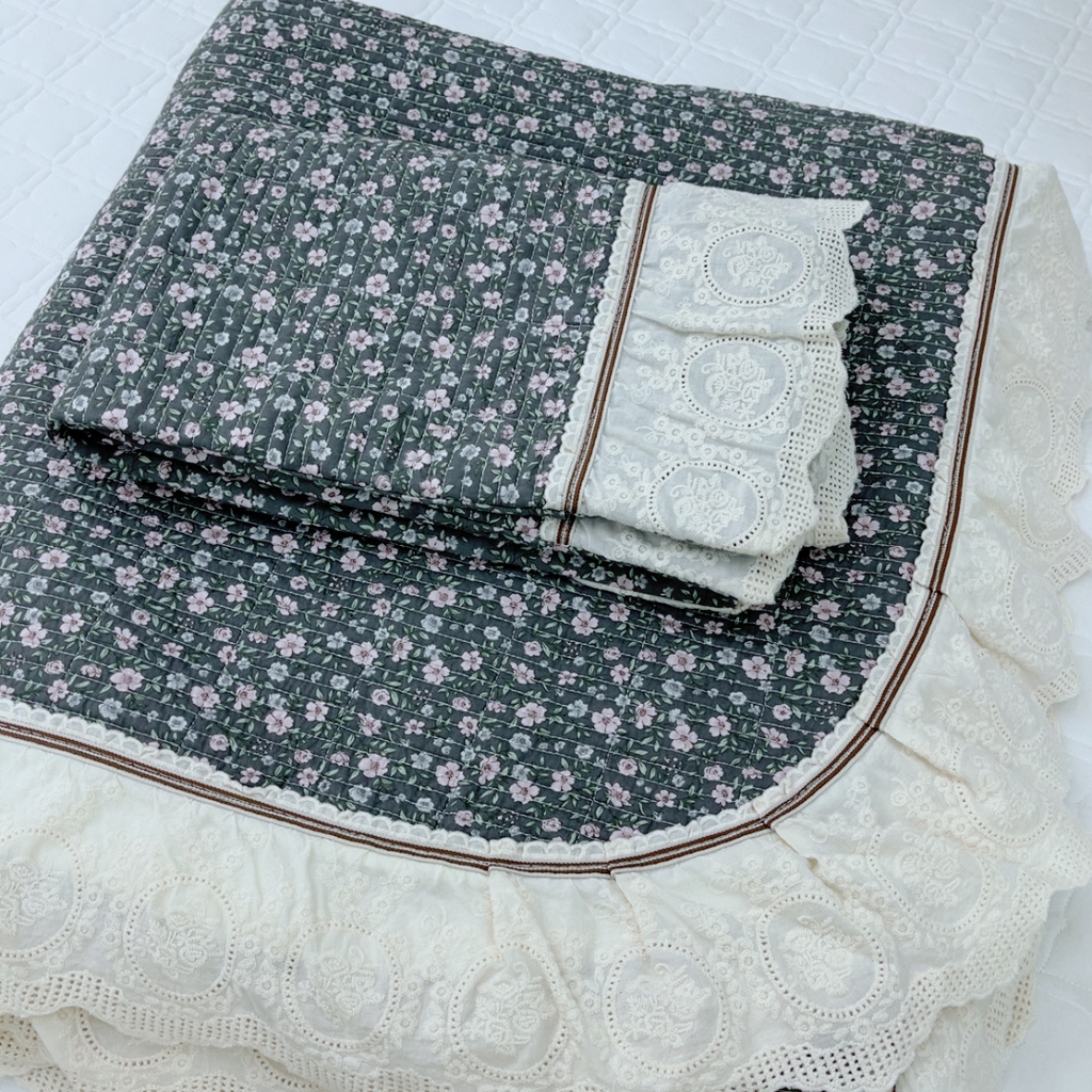 91家纺网 家纺一手货源 找家纺 （总）暖居 2025新款法式13370高密小碎花40支全棉纯棉床盖四件套