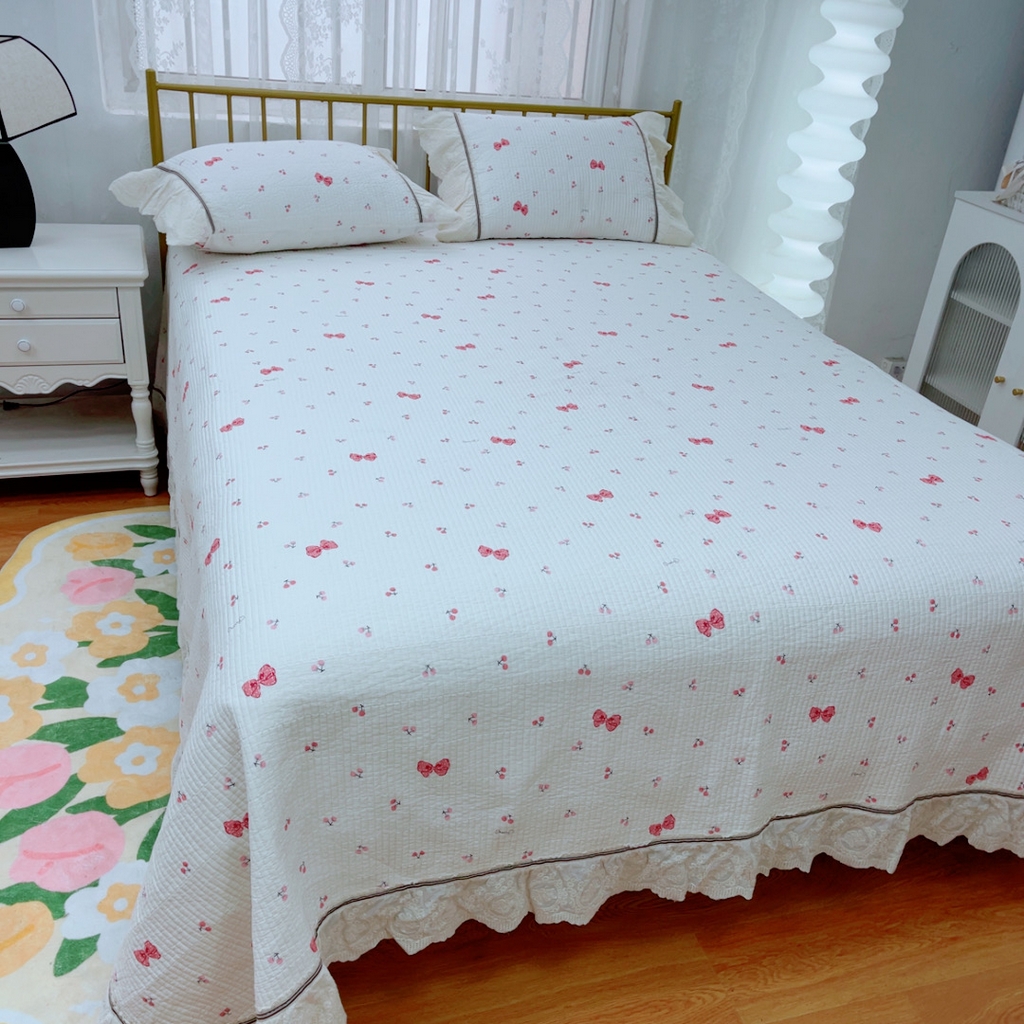 91家纺网 家纺一手货源 找家纺 暖居 2025新款法式13370高密小碎花40支全棉纯棉床盖四件套 可可小姐