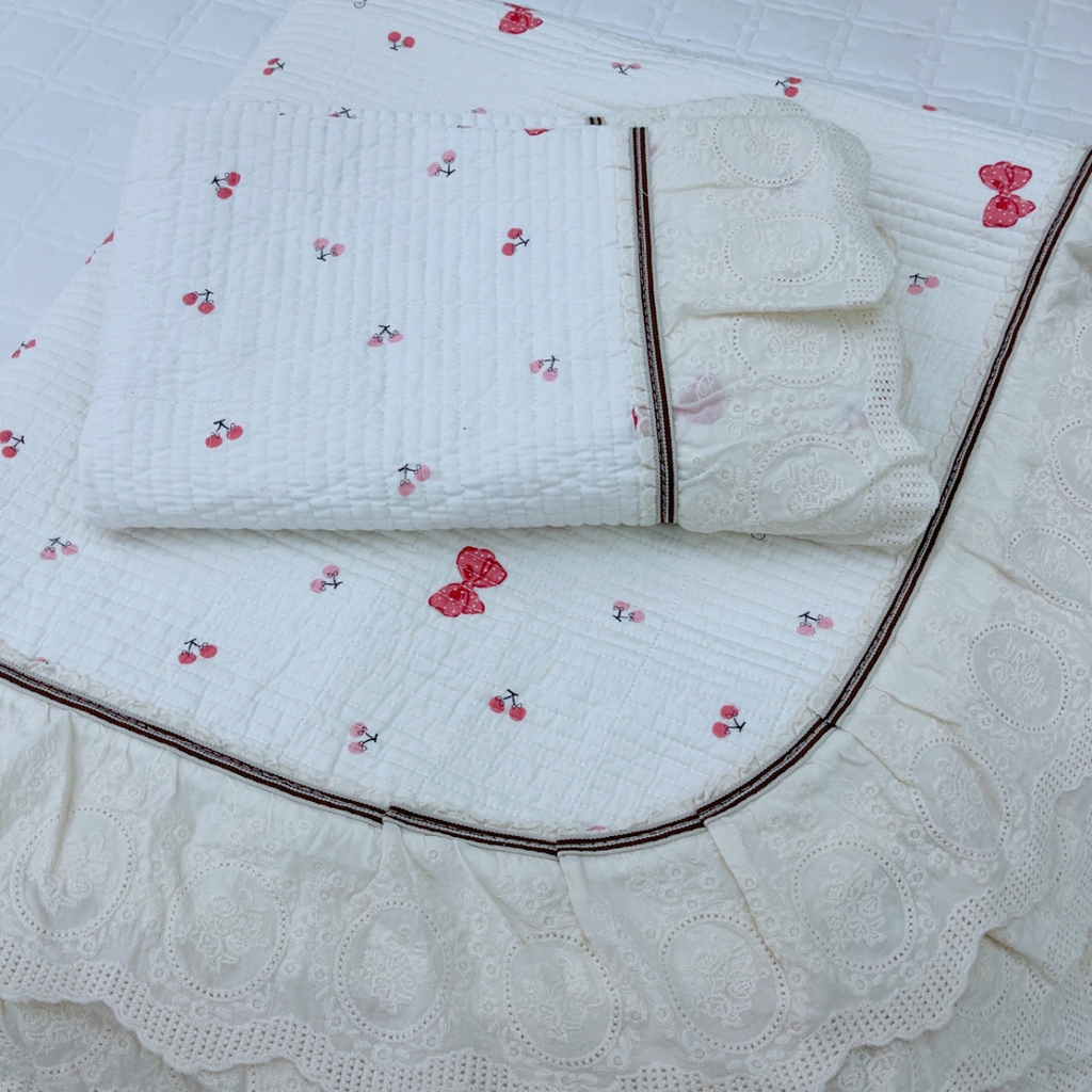 91家纺网 家纺一手货源 找家纺 暖居 2025新款法式13370高密小碎花40支全棉纯棉床盖四件套 可可小姐