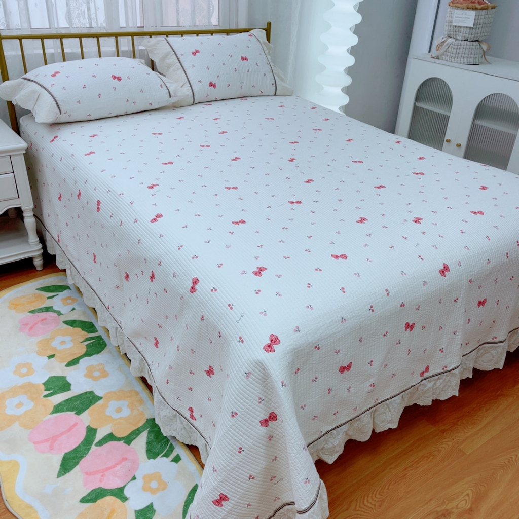 91家纺网 家纺一手货源 找家纺 暖居 2025新款法式13370高密小碎花40支全棉纯棉床盖四件套 可可小姐