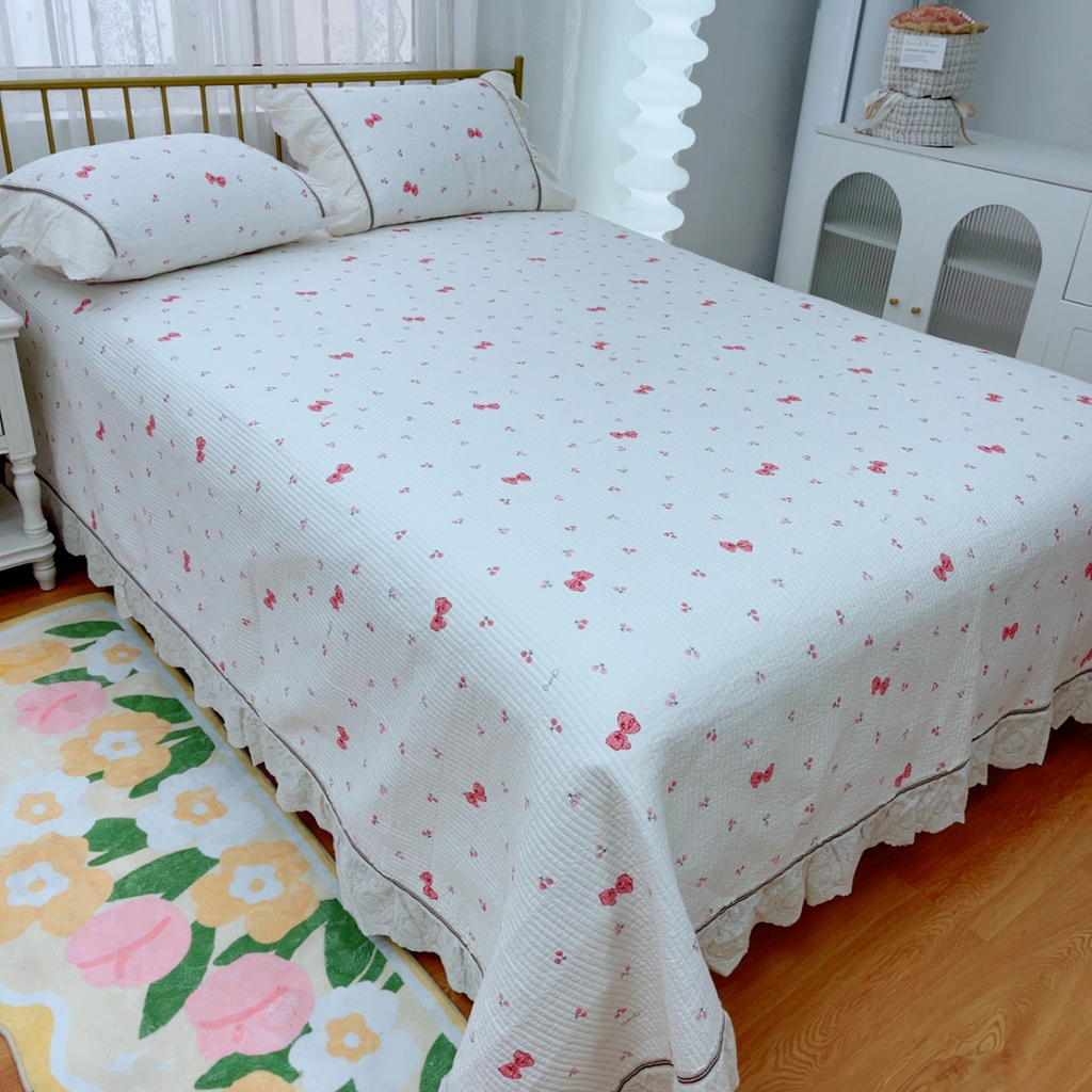 91家纺网 家纺一手货源 找家纺 暖居 2025新款法式13370高密小碎花40支全棉纯棉床盖四件套 可可小姐