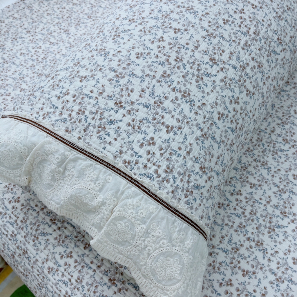 91家纺网 家纺一手货源 找家纺 暖居 2025新款法式13370高密小碎花40支全棉纯棉床盖四件套 倩影