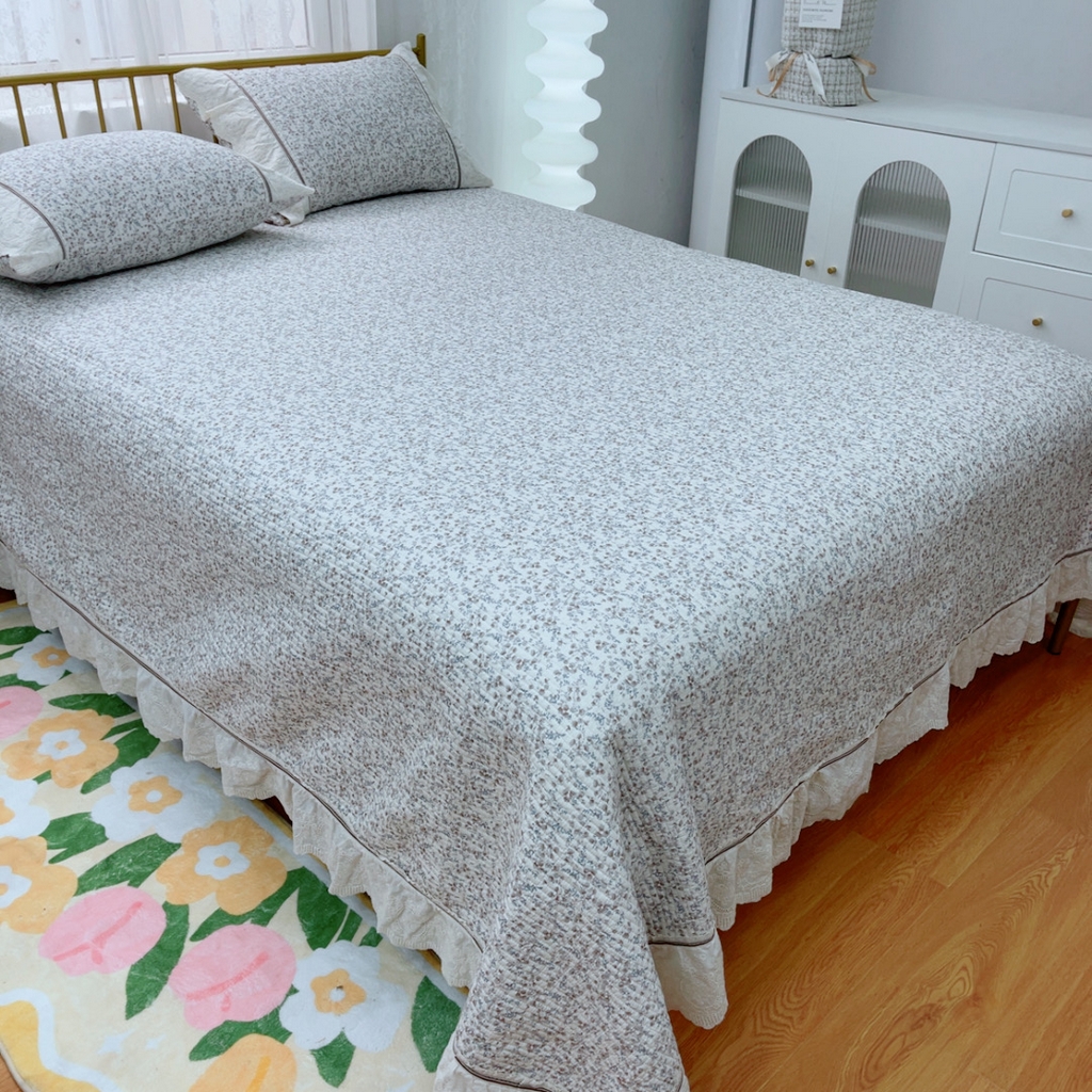 91家纺网 家纺一手货源 找家纺 暖居 2025新款法式13370高密小碎花40支全棉纯棉床盖四件套 倩影