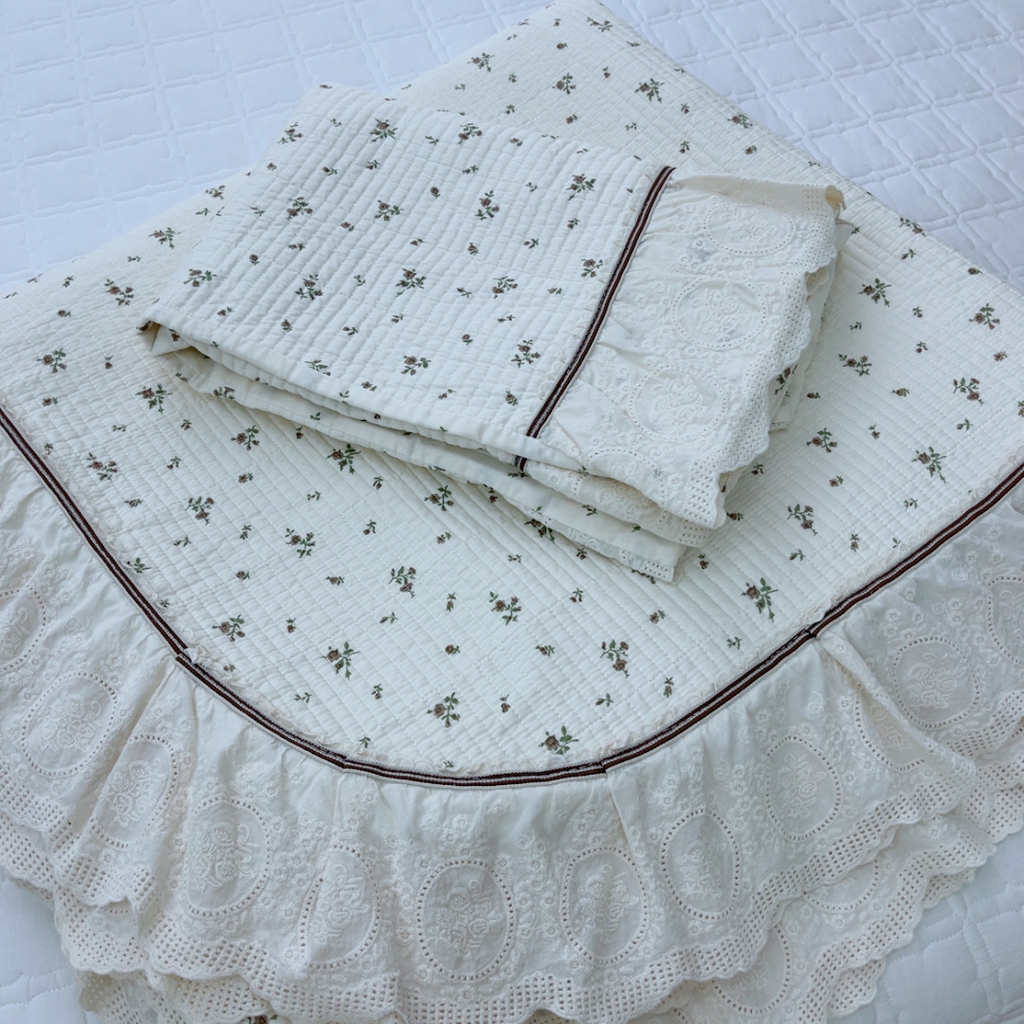 暖居 2025新款法式13370高密小碎花40支全棉纯棉床盖四件套 闻香