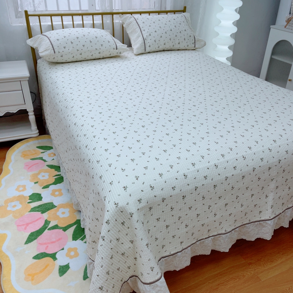 91家纺网 家纺一手货源 找家纺 暖居 2025新款法式13370高密小碎花40支全棉纯棉床盖四件套 闻香