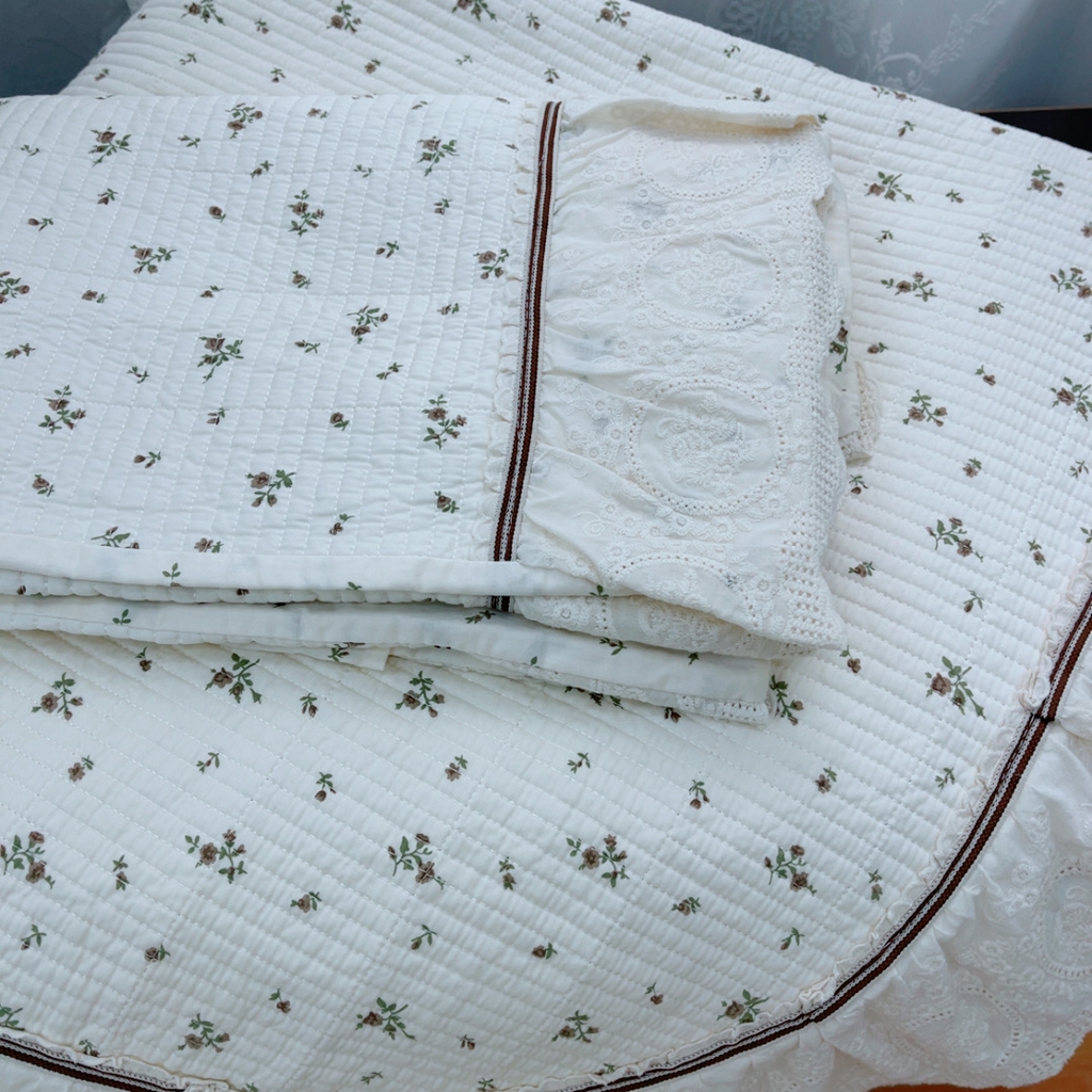 91家纺网 家纺一手货源 找家纺 暖居 2025新款法式13370高密小碎花40支全棉纯棉床盖四件套 闻香