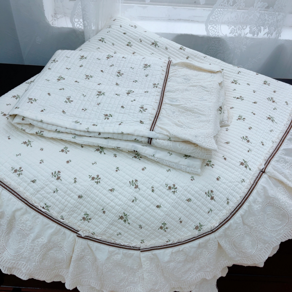 91家纺网 家纺一手货源 找家纺 暖居 2025新款法式13370高密小碎花40支全棉纯棉床盖四件套 闻香