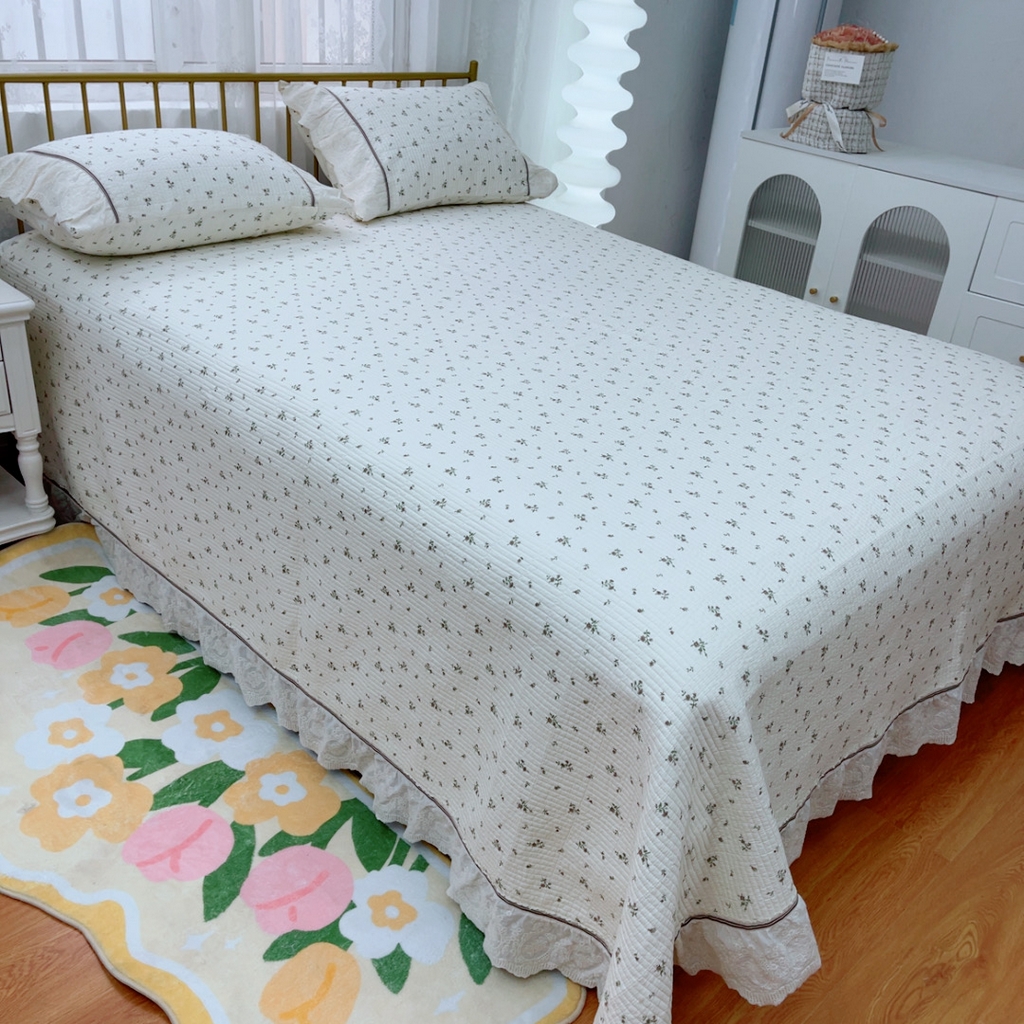 91家纺网 家纺一手货源 找家纺 暖居 2025新款法式13370高密小碎花40支全棉纯棉床盖四件套 闻香