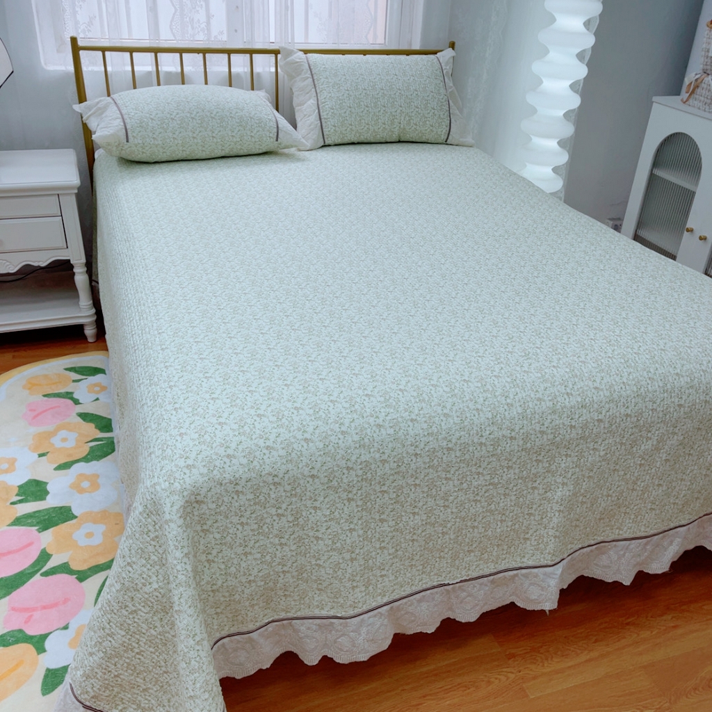 91家纺网 家纺一手货源 找家纺 暖居 2025新款法式13370高密小碎花40支全棉纯棉床盖四件套 新月