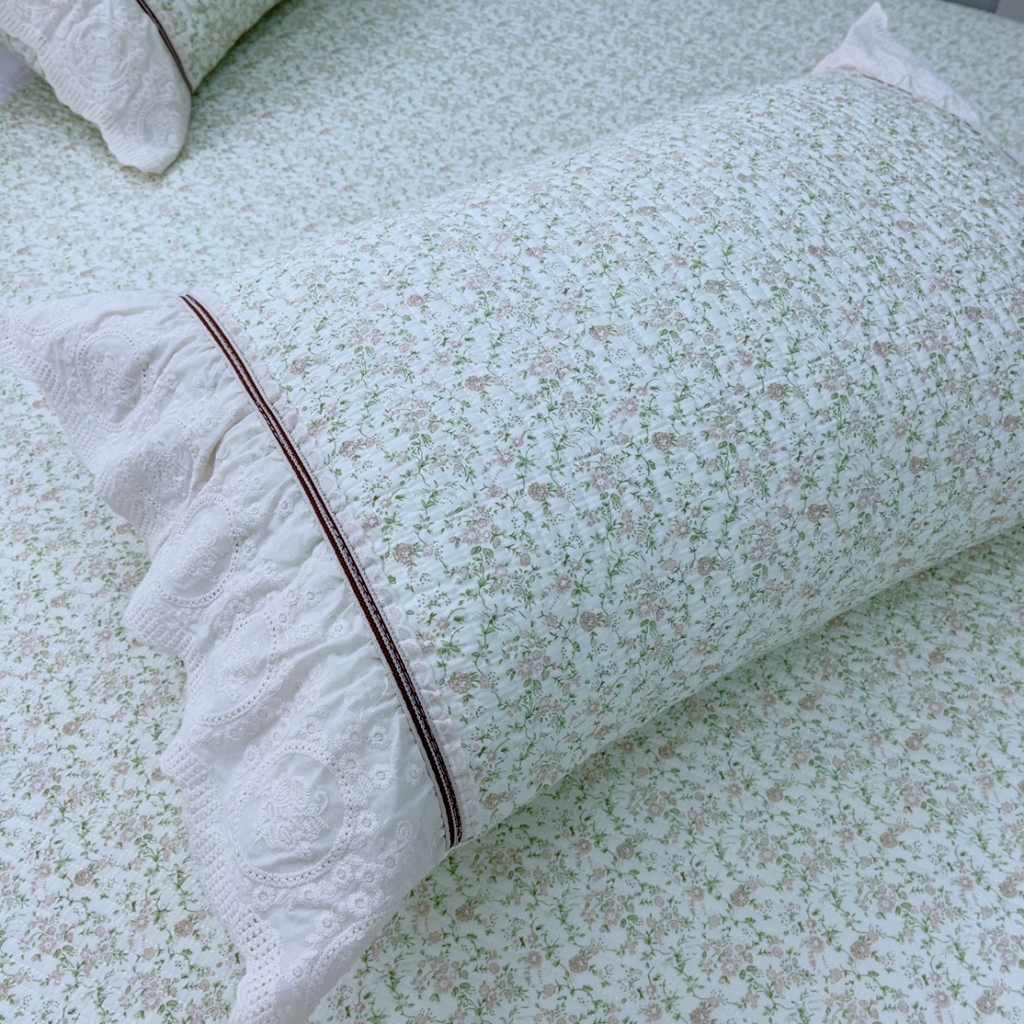 91家纺网 家纺一手货源 找家纺 暖居 2025新款法式13370高密小碎花40支全棉纯棉床盖四件套 新月