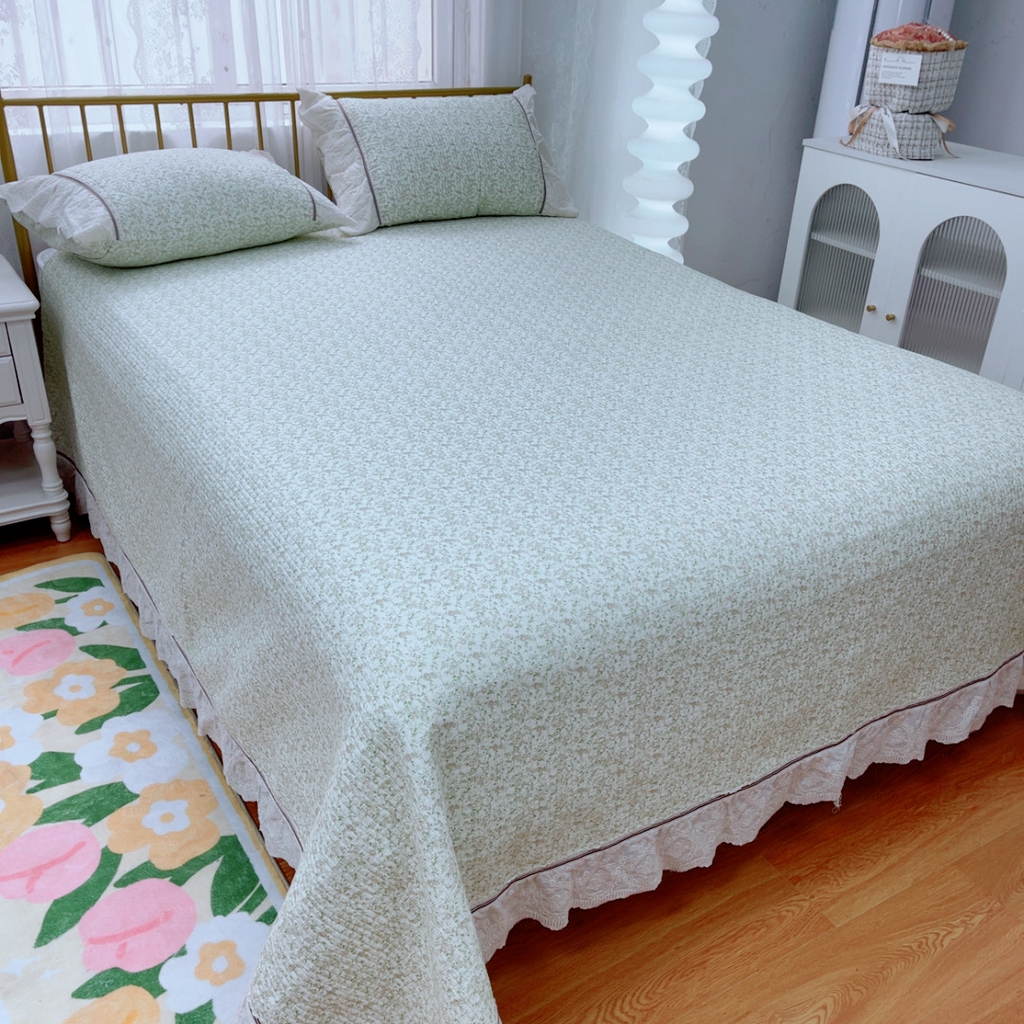 91家纺网 家纺一手货源 找家纺 暖居 2025新款法式13370高密小碎花40支全棉纯棉床盖四件套 新月