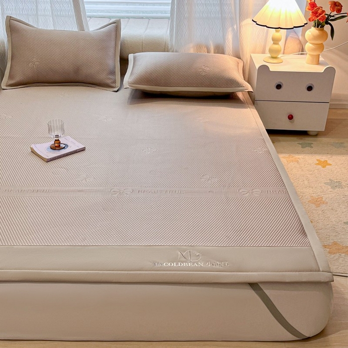 暖居 2025新款复合凉席席子三件套 简约包边款咖色