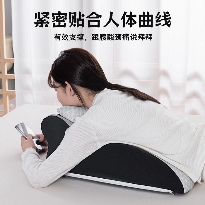 91家纺网 家纺一手货源 找家纺 （总）汇总眠小二靠枕靠垫2025新款冰豆豆人体工学趴睡枕午睡枕枕芯（联系厂家代发包邮）