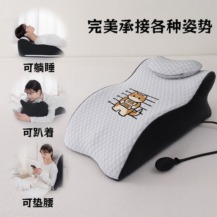 91家纺网 家纺一手货源 找家纺 2025新款冰豆豆人体工学趴睡枕枕芯汇总（联系厂家代发包邮） M26黑无气囊