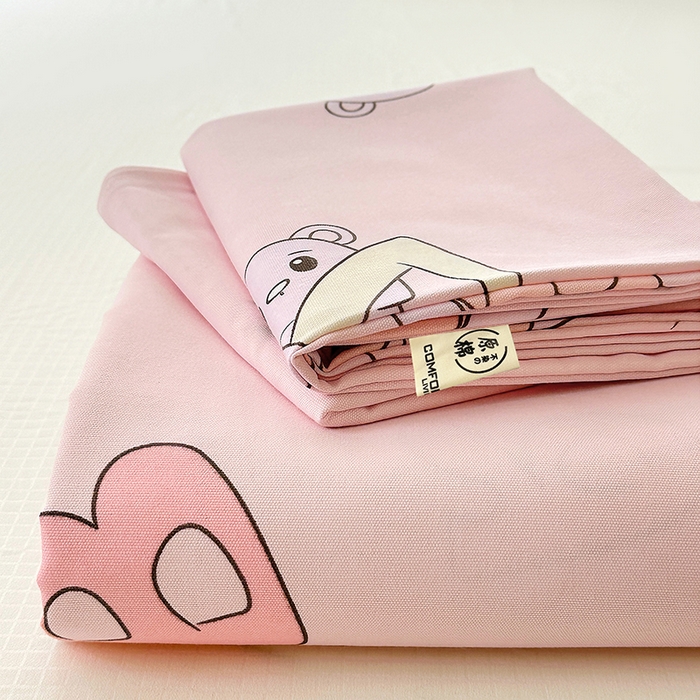 91家纺网 家纺一手货源 找家纺 （总）家贝爱2025原棉印花老粗布床单凉席三件套