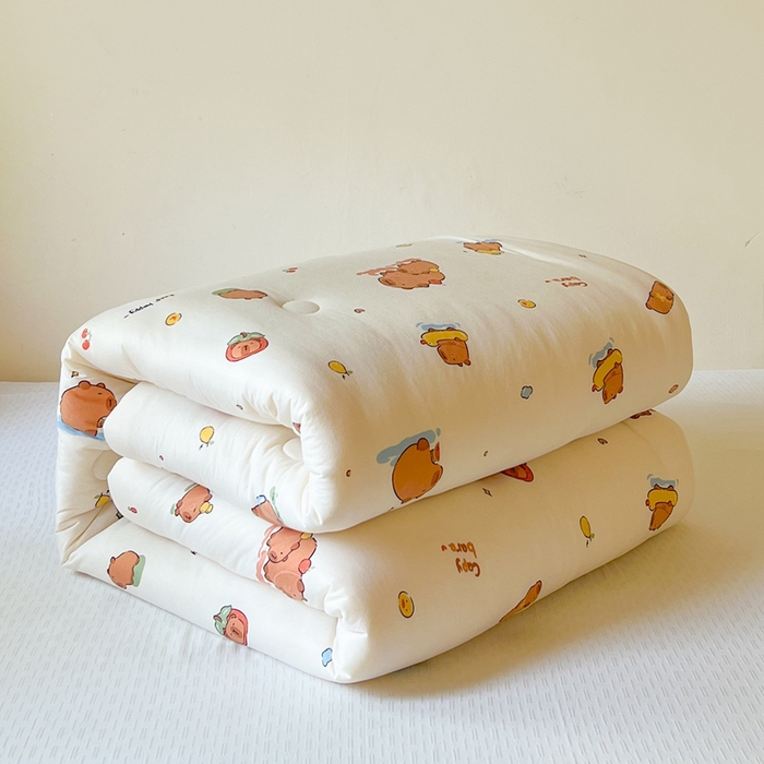  提供买家秀爆款花型不断货A类母婴级宝宝被针织棉夏被空调被春秋被冬被大豆被被子被芯 卡皮巴拉【A类针织棉面料母婴可用】