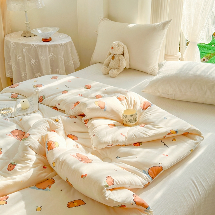 91家纺网 家纺一手货源 找家纺  提供买家秀爆款花型不断货A类母婴级宝宝被针织棉夏被空调被春秋被冬被大豆被被子被芯 卡皮巴拉【A类针织棉面料母婴可用】