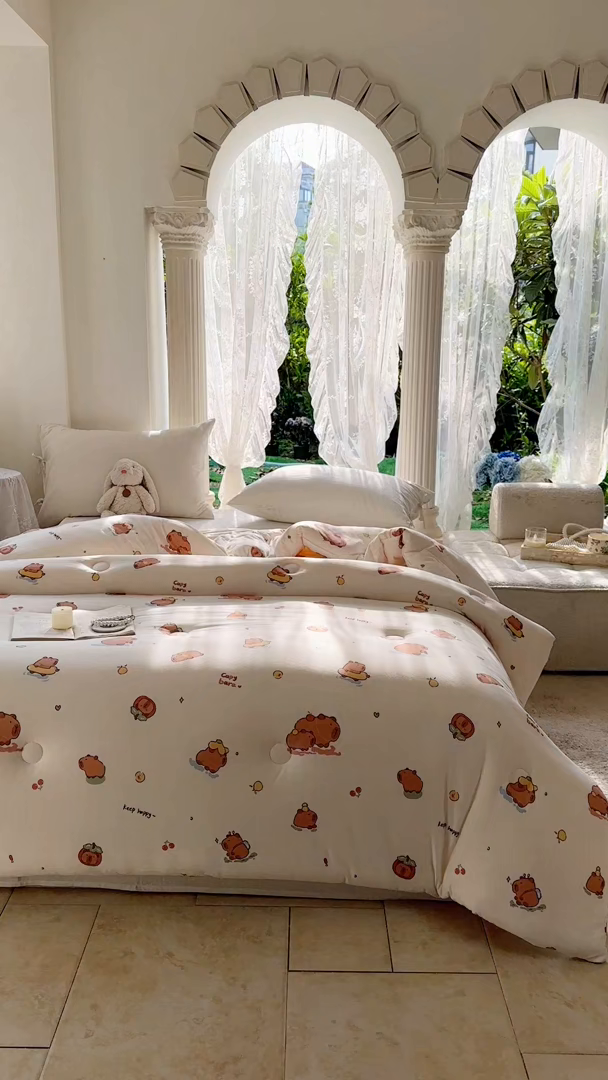 91家纺网 家纺一手货源 找家纺  提供买家秀爆款花型不断货A类母婴级宝宝被针织棉夏被空调被春秋被冬被大豆被被子被芯 卡皮巴拉【A类针织棉面料母婴可用】