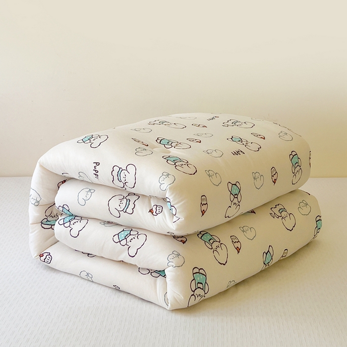  提供买家秀爆款花型不断货A类母婴级宝宝被针织棉夏被空调被春秋被冬被大豆被被子被芯 快乐狗【A类针织棉面料母婴可用】