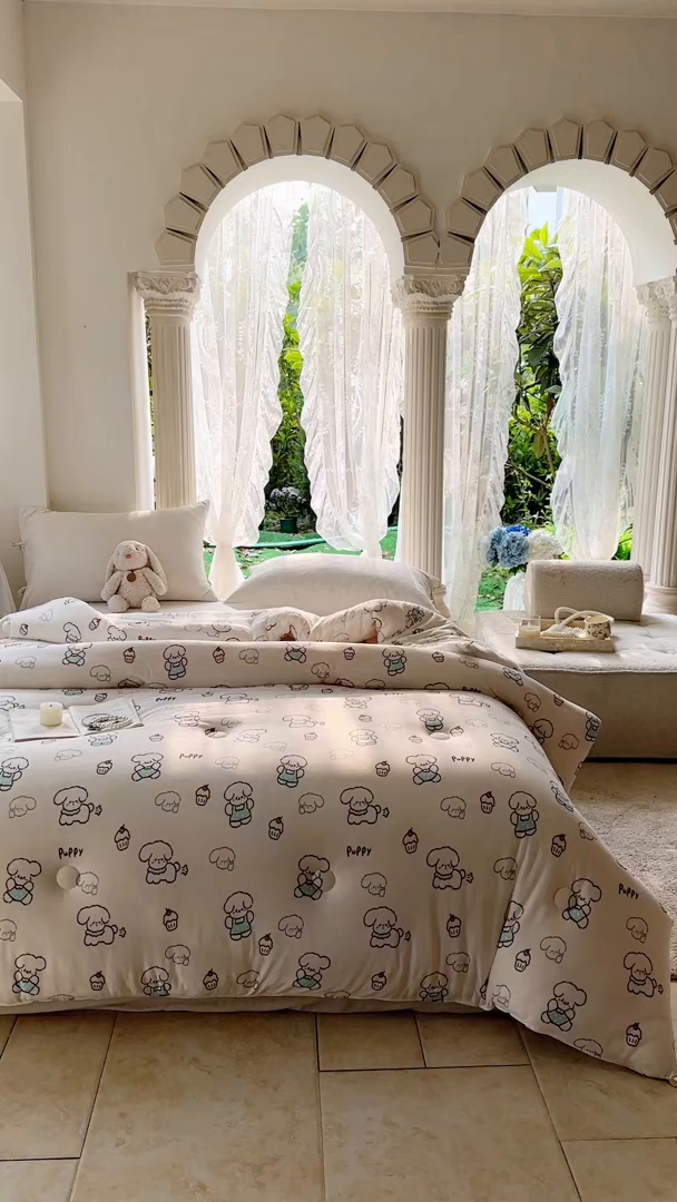 91家纺网 家纺一手货源 找家纺  提供买家秀爆款花型不断货A类母婴级宝宝被针织棉夏被空调被春秋被冬被大豆被被子被芯 快乐狗【A类针织棉面料母婴可用】