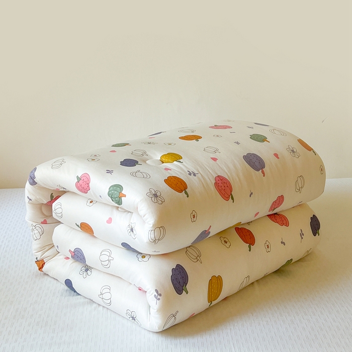  提供买家秀爆款花型不断货A类母婴级宝宝被针织棉夏被空调被春秋被冬被大豆被被子被芯 七彩南瓜【A类针织棉面料母婴可用】