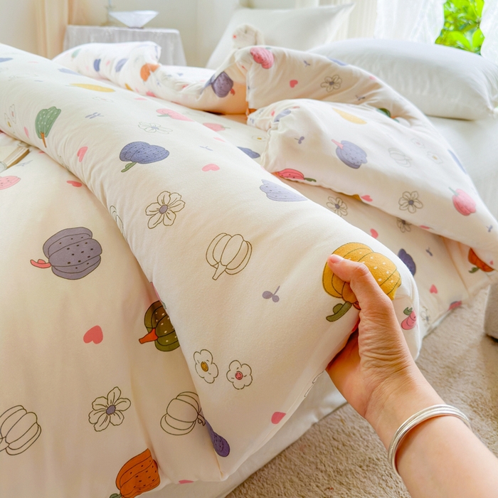 91家纺网 家纺一手货源 找家纺  提供买家秀爆款花型不断货A类母婴级宝宝被针织棉夏被空调被春秋被冬被大豆被被子被芯 七彩南瓜【A类针织棉面料母婴可用】