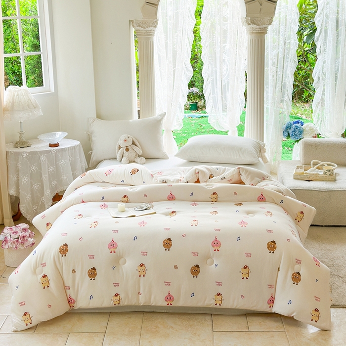 91家纺网 家纺一手货源 找家纺  提供买家秀爆款花型不断货A类母婴级宝宝被针织棉夏被空调被春秋被冬被大豆被被子被芯 曲奇面包【A类针织棉面料母婴可用】