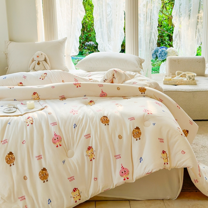 91家纺网 家纺一手货源 找家纺  提供买家秀爆款花型不断货A类母婴级宝宝被针织棉夏被空调被春秋被冬被大豆被被子被芯 曲奇面包【A类针织棉面料母婴可用】