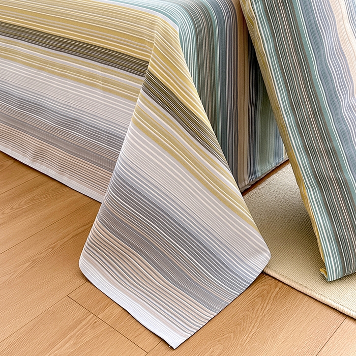 91家纺网 家纺一手货源 找家纺 家贝爱2025原棉印花老粗布床单凉席三件套 流年彩梦