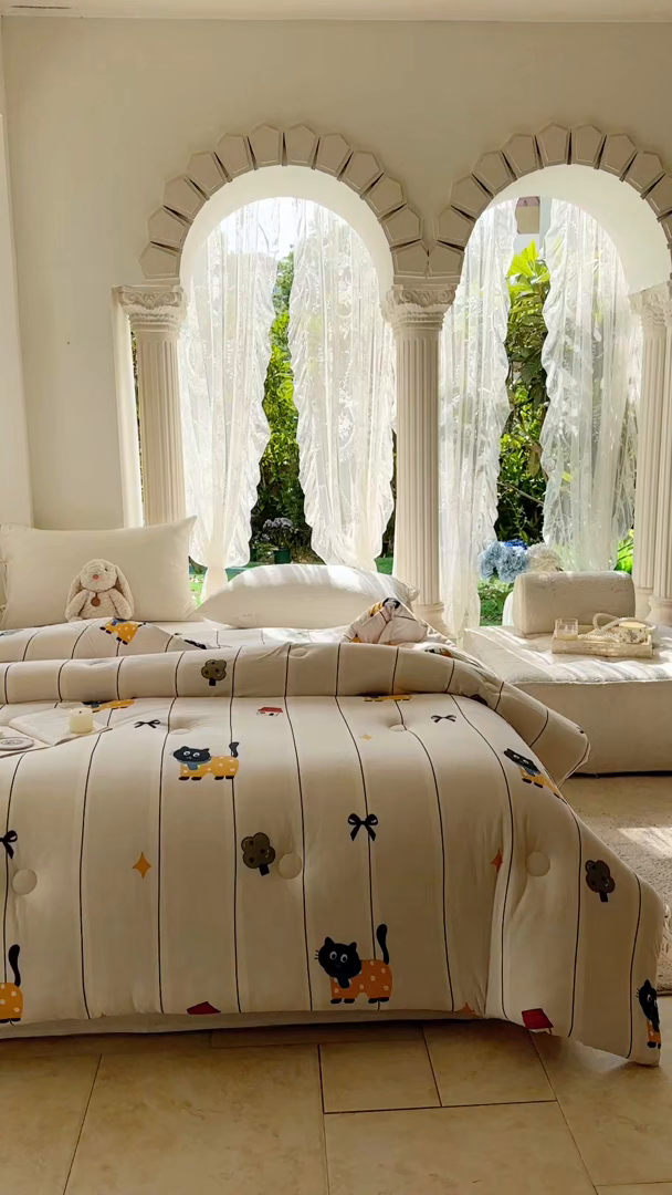 91家纺网 家纺一手货源 找家纺  提供买家秀爆款花型不断货A类母婴级宝宝被针织棉夏被空调被春秋被冬被大豆被被子被芯 淘气猫【A类针织棉面料母婴可用】