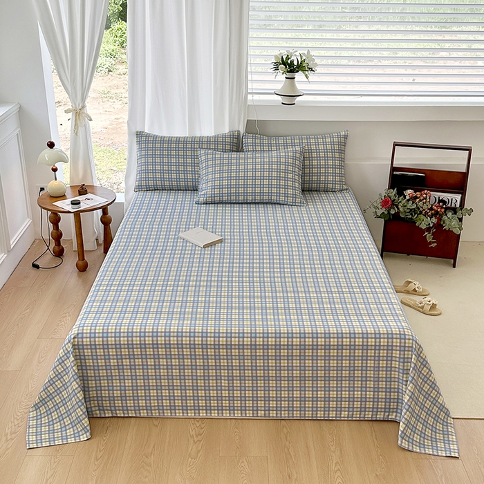 91家纺网 家纺一手货源 找家纺 家贝爱2025原棉印花老粗布床单凉席三件套 瑞格聚福