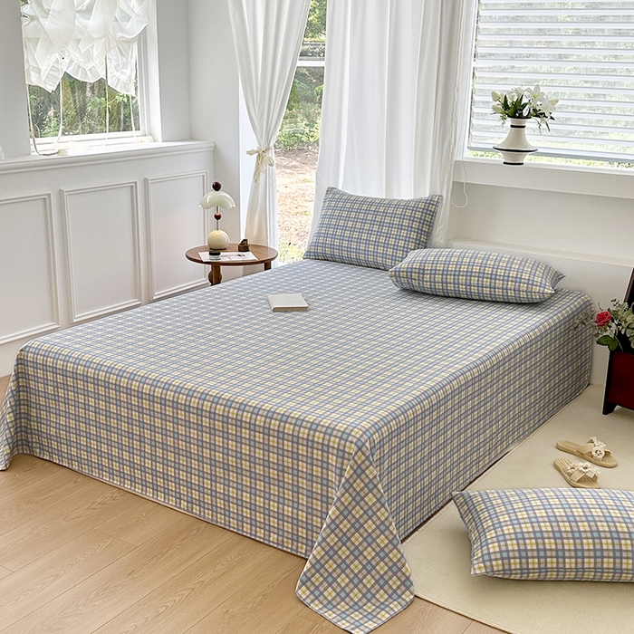 91家纺网 家纺一手货源 找家纺 家贝爱2025原棉印花老粗布床单凉席三件套 瑞格聚福