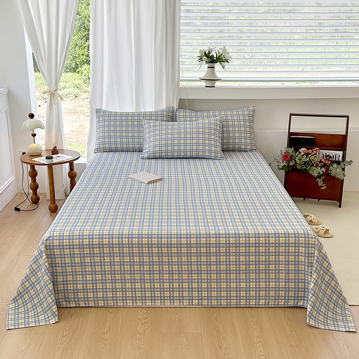 91家纺网 家纺一手货源 找家纺 家贝爱2025原棉印花老粗布床单凉席三件套 瑞格聚福