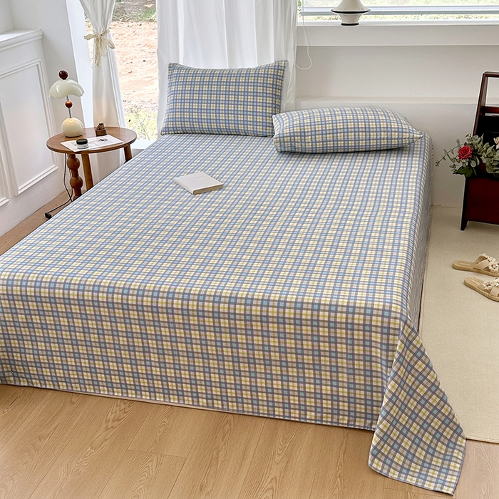 91家纺网 家纺一手货源 找家纺 家贝爱2025原棉印花老粗布床单凉席三件套 瑞格聚福