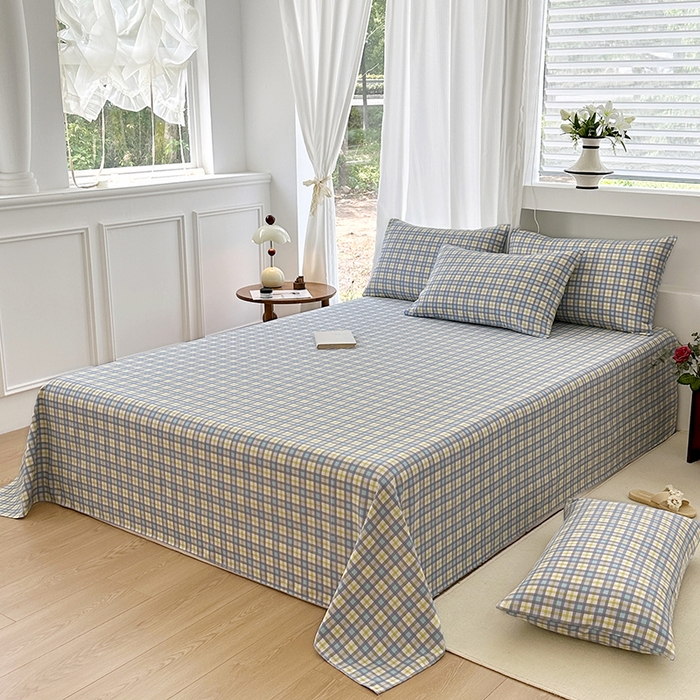 91家纺网 家纺一手货源 找家纺 家贝爱2025原棉印花老粗布床单凉席三件套 瑞格聚福