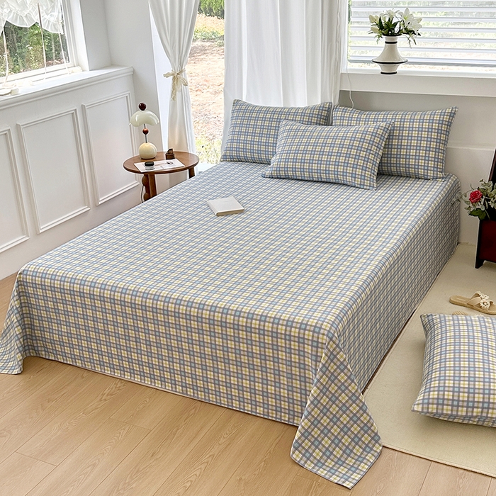 91家纺网 家纺一手货源 找家纺 家贝爱2025原棉印花老粗布床单凉席三件套 瑞格聚福