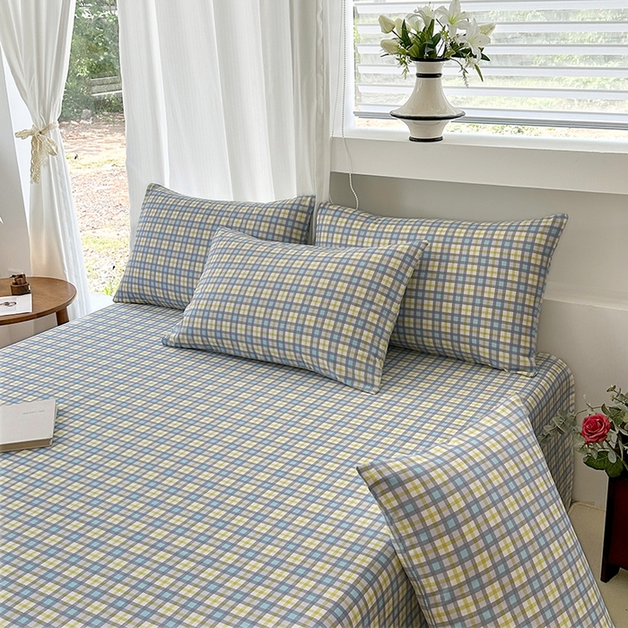 91家纺网 家纺一手货源 找家纺 家贝爱2025原棉印花老粗布床单凉席三件套 瑞格聚福