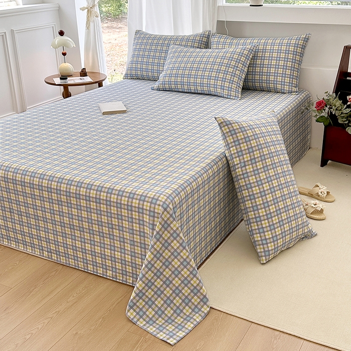 91家纺网 家纺一手货源 找家纺 家贝爱2025原棉印花老粗布床单凉席三件套 瑞格聚福