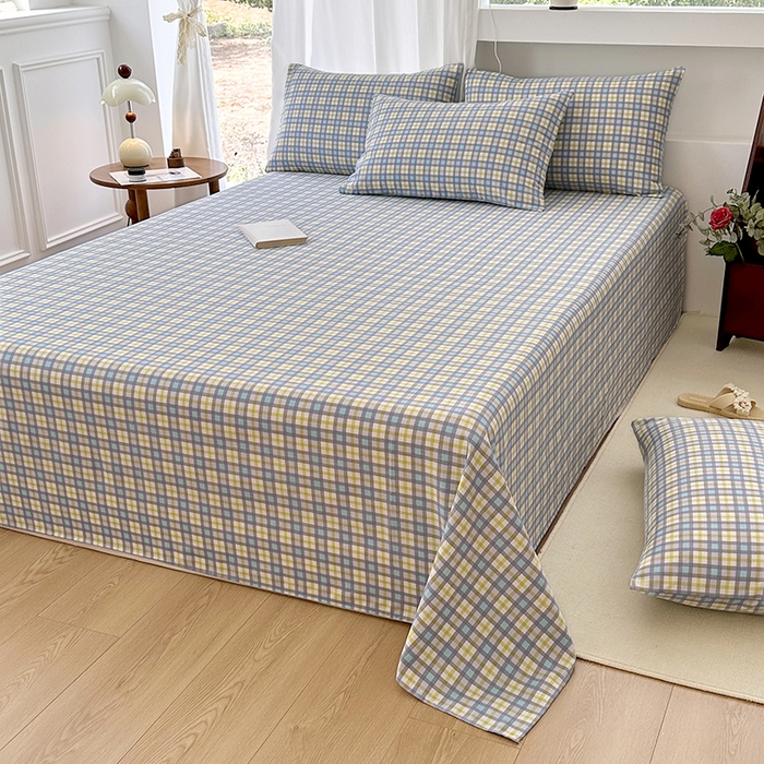 91家纺网 家纺一手货源 找家纺 家贝爱2025原棉印花老粗布床单凉席三件套 瑞格聚福