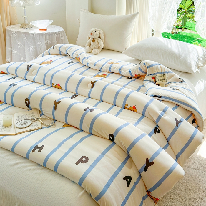 91家纺网 家纺一手货源 找家纺  提供买家秀爆款花型不断货A类母婴级宝宝被针织棉夏被空调被春秋被冬被大豆被被子被芯 小狗音符【A类针织棉面料母婴可用】