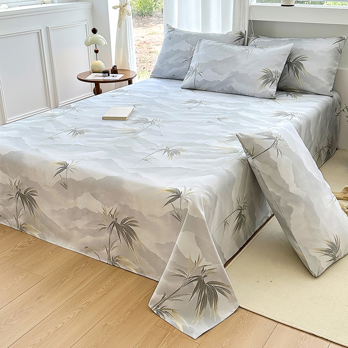 91家纺网 家纺一手货源 找家纺 家贝爱2025原棉印花老粗布床单凉席三件套 仙草绮梦